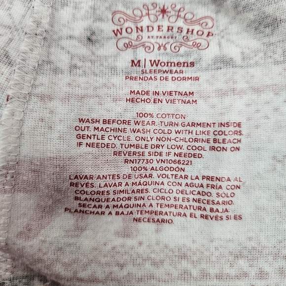 WonderShop Red & White Festive Bear Fair Isle Pajama Set Size Medium Women's G62 - Picture 10 of 12